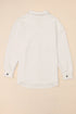 Textured Flap Pocket Button Front Casual Shirt Jacket