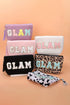Textured Fleece Sequin Letter Patch Zippered Makeup Bag