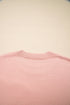Textured Floral Applique Bishop Sleeve Crew Neck Sweater