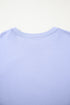 Textured Floral Applique Short Sleeve Pullover Top