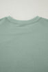 Textured Floral Applique Short Sleeve Pullover Top