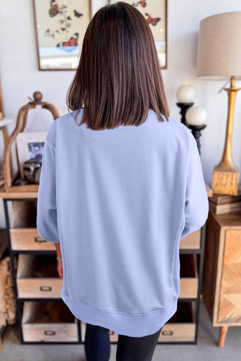 Textured Floral Applique Short Sleeve Pullover Top