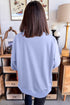 Textured Floral Applique Short Sleeve Pullover Top