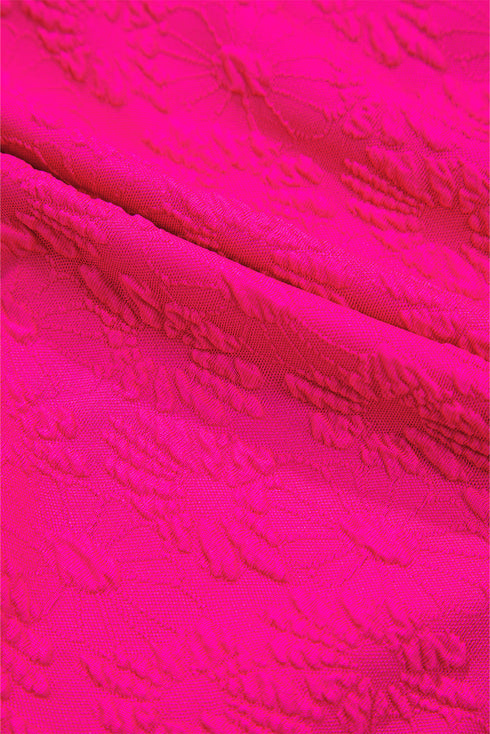 Textured Floral Jacquard Seashell High Waist Bikini Set