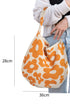 Textured Floral Knit Large Slouchy Shoulder Bag