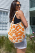 Textured Floral Knit Large Slouchy Shoulder Bag