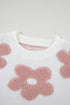 Textured Floral Knit Relaxed Fit Pullover Sweater