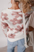 Textured Floral Knit Relaxed Fit Pullover Sweater