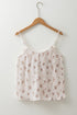 Textured Floral Print Bow Back Camisole Top