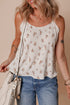 Textured Floral Print Bow Back Camisole Top