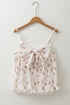 Textured Floral Print Bow Back Camisole Top