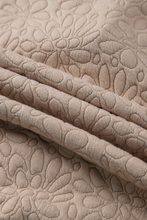 Textured Floral Quilted Woven Stretch Outerwear Jacket