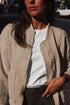 Textured Floral Quilted Woven Stretch Outerwear Jacket