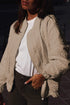 Textured Floral Quilted Woven Stretch Outerwear Jacket