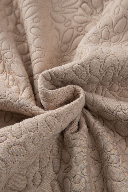 Textured Floral Quilted Woven Stretch Outerwear Jacket