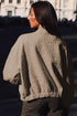 Textured Floral Quilted Woven Stretch Outerwear Jacket