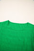 Textured Flutter Sleeve Crew Neck Elegant Top