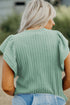 Textured Flutter Sleeve V Neck Relaxed Fit Blouse