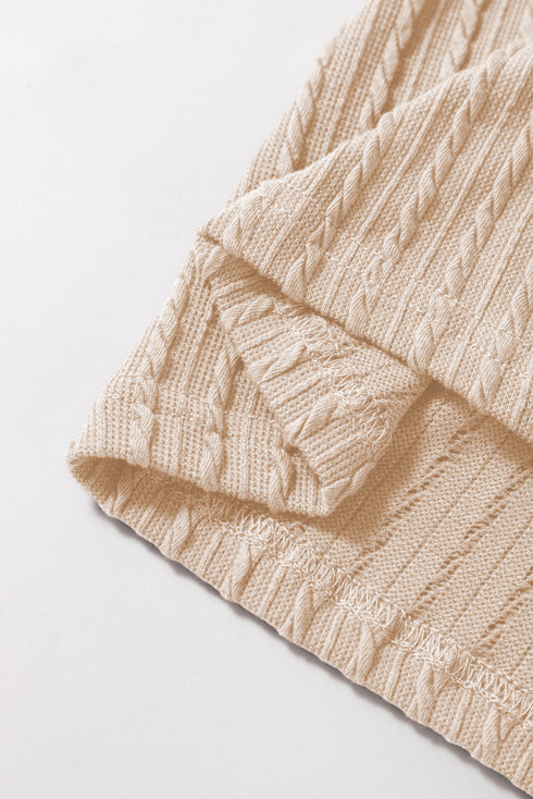 Textured Flutter Sleeve V Neck Relaxed Fit Blouse