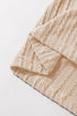 Textured Flutter Sleeve V Neck Relaxed Fit Blouse