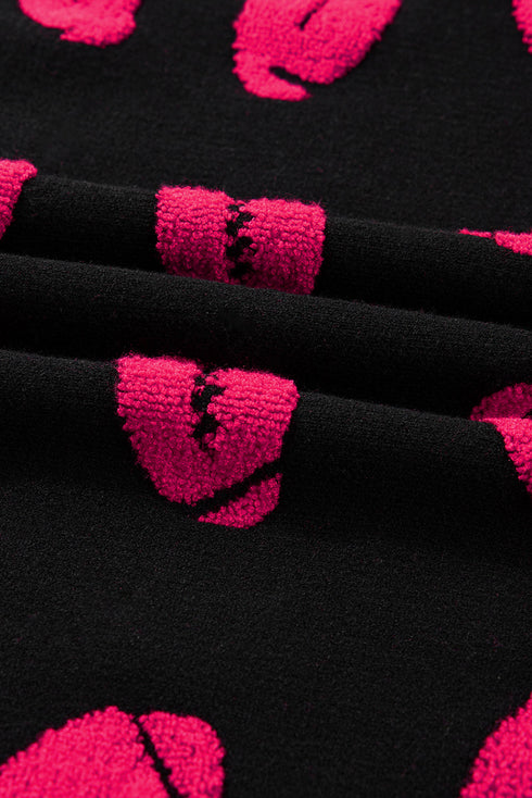 Textured Football Graphic Short Sleeve Crewneck Sweater