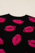 Textured Football Graphic Short Sleeve Crewneck Sweater