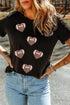 Textured Football Heart Graphic Relaxed T-Shirt