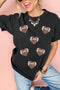 Textured Football Heart Graphic Relaxed T-Shirt