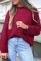 Textured Fuzzy Knit Mock Neck Pullover Sweater