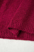 Textured Fuzzy Knit Mock Neck Pullover Sweater