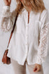 Textured Gauze Button Down With Crochet Sleeve Shirt