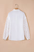 Textured Gauze Button Down With Crochet Sleeve Shirt