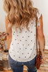 Textured Geometric Dot Split Neck Blouse