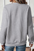 Textured Geometric Half Zip Long Sleeve Pullover Sweatshirt