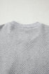 Textured Geometric Half Zip Long Sleeve Pullover Sweatshirt