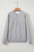 Textured Geometric Half Zip Long Sleeve Pullover Sweatshirt