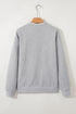 Textured Geometric Half Zip Long Sleeve Pullover Sweatshirt