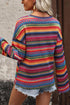 Textured Geometric Jacquard Crew Neck Long Sleeve Top
