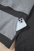 Textured Geometric Knit Blocked Panel Hoodie
