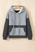 Textured Geometric Knit Blocked Panel Hoodie