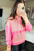 Textured Geometric Knit Blocked Panel Hoodie