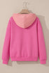 Textured Geometric Knit Blocked Panel Hoodie