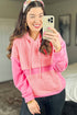 Textured Geometric Knit Blocked Panel Hoodie