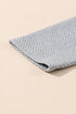 Textured Geometric Knit Button Neck Long Sleeve Pullover