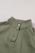 Textured Geometric Knit Button Neck Long Sleeve Pullover