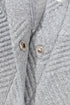 Textured Geometric Knit Button Neck Long Sleeve Pullover