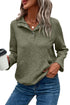 Textured Geometric Knit Button Neck Long Sleeve Pullover