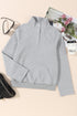 Textured Geometric Knit Button Neck Long Sleeve Pullover