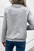 Textured Geometric Knit Button Neck Long Sleeve Pullover