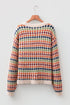 Textured Geometric Knit Crew Neck Pullover Sweater
